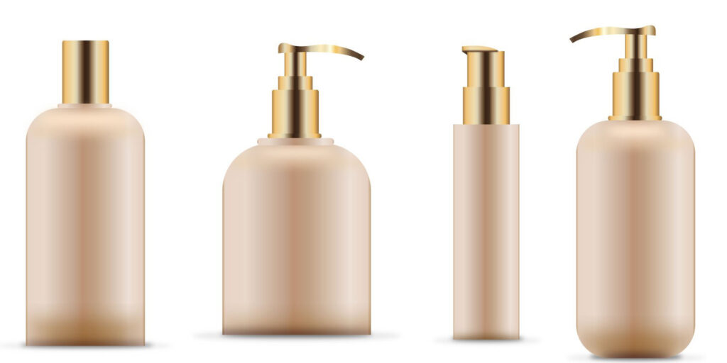 Different size cosmetic bottles