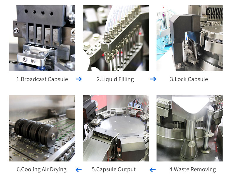 capsule liquid filling machine working process