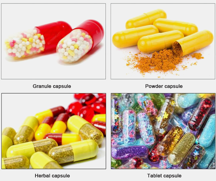 Various filled capsules by capsule fillers