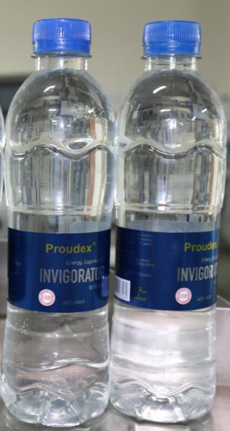 Label on water bottle
