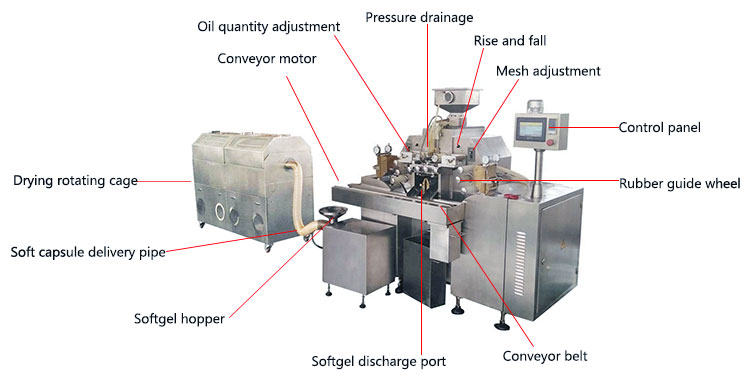 main components of softgel machine