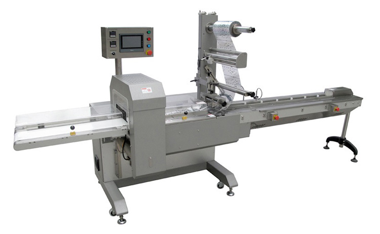 Semi-automatic flow wrap machine