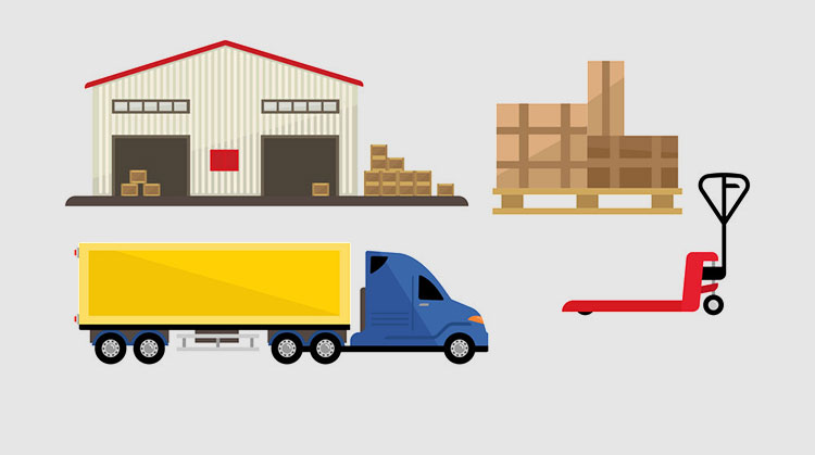 Logistic and transportation warehouse storage-photo credits vectorstock