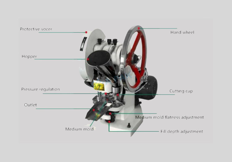 the components of single punch tablet press machine