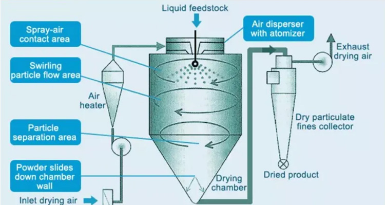 Working Stages of Spray Dryers