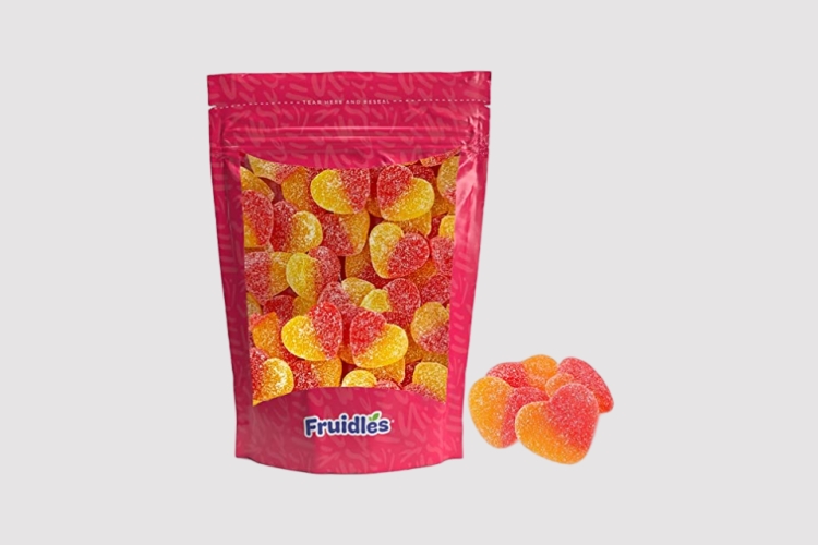 Valentine's Candy Peach Gummi Hearts Candy