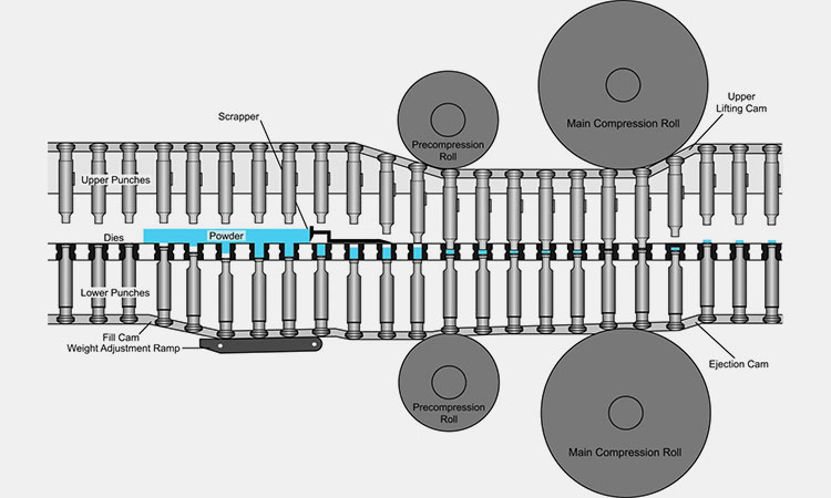 Steps of Automatic Tablet Press