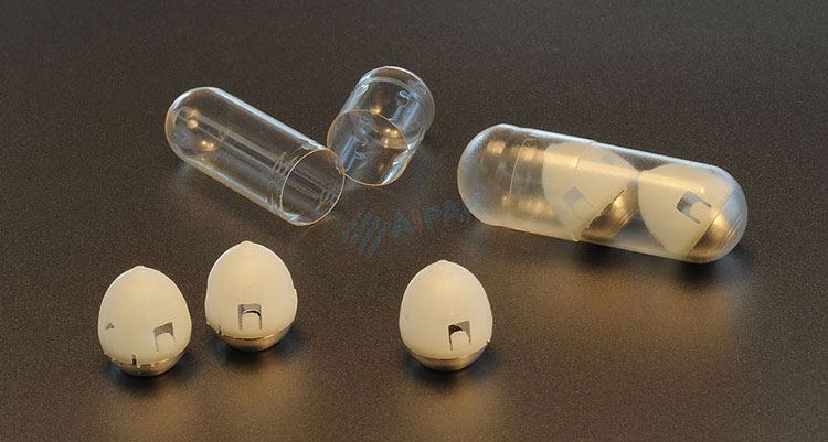 Tiny needles filled to empty capsules