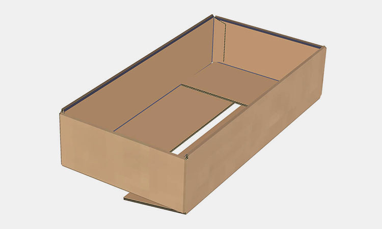 Half slotted box