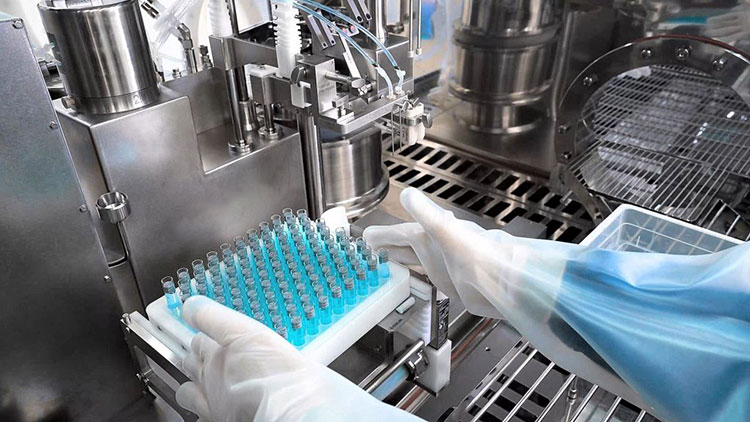 Semi-automated pharmaceutical vial filling machine