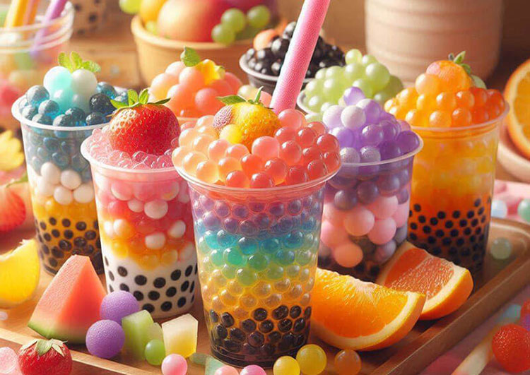 Different popping boba flavors