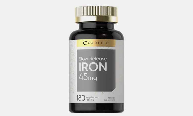 Slow release iron tablets