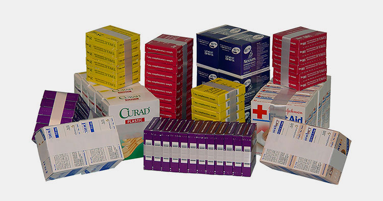 Finally packed cartons stack