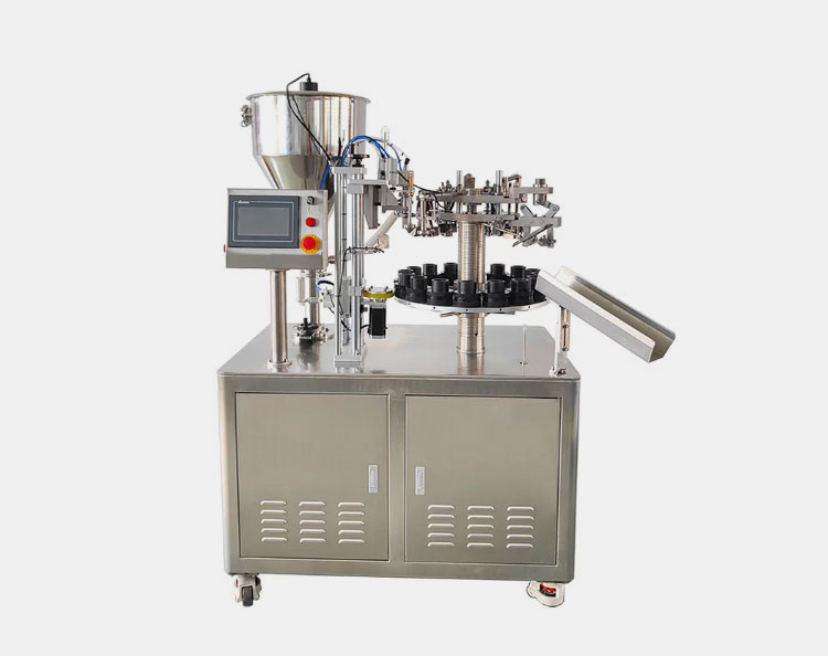 Semi-automatic vial filling and sealing machine