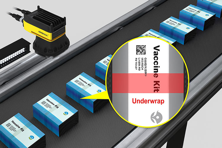 Under wrapped medicine carton detected through vision system