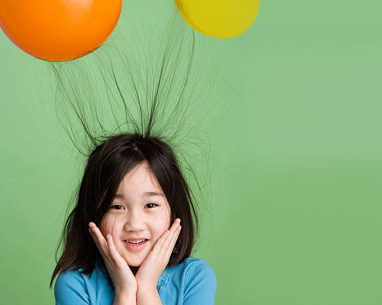 Electrostatic charge in the hair