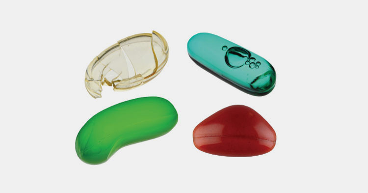 Some defected soft gelatin capsules