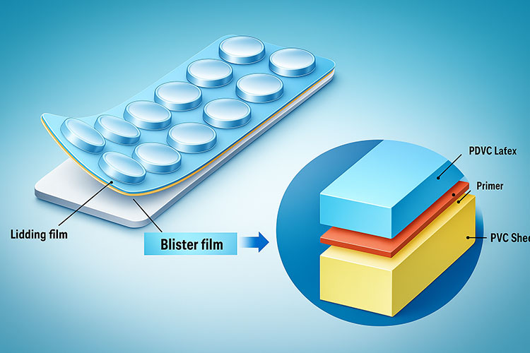 Structure of PVC and PVDC combine in a blister