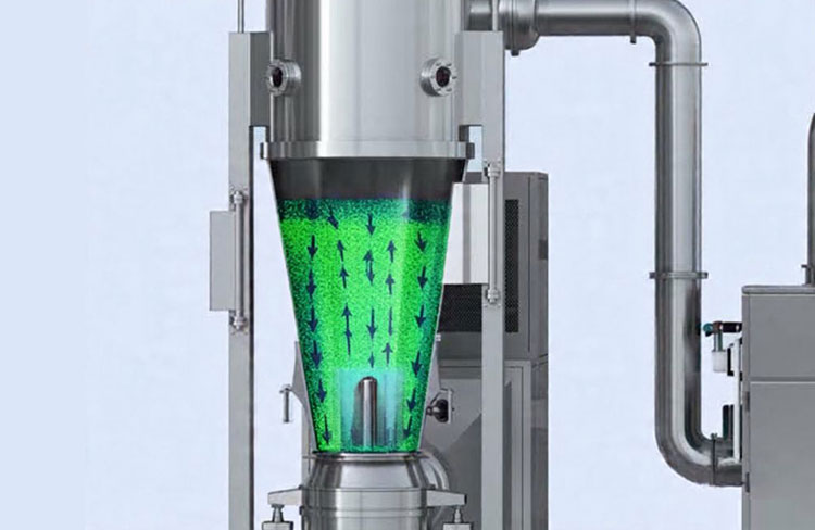 Wet granulation through Fluid bed granulator mixer