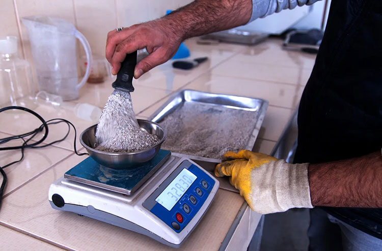 Weighing and blending of ingredients