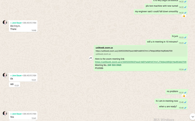 Zoom meeting with this Slovenia customer