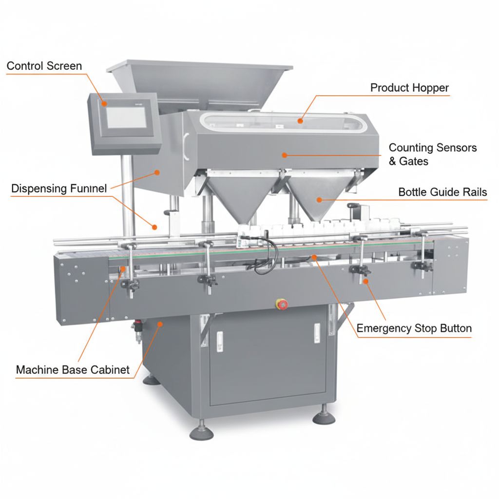 main components of tablet counting machine