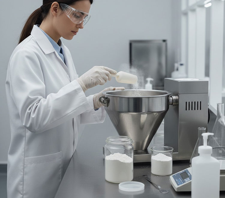 Mixing glidants with powder