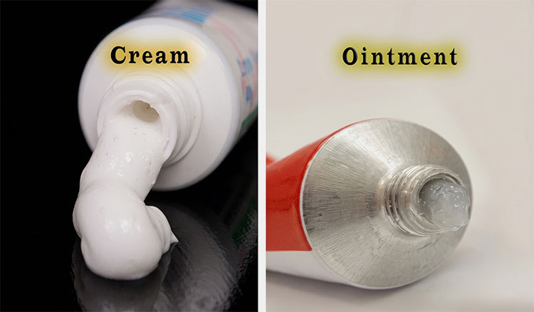 Ointment vs cream properties