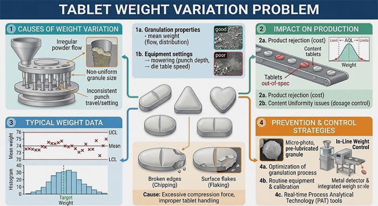 Shaped Tablet Weight Variation