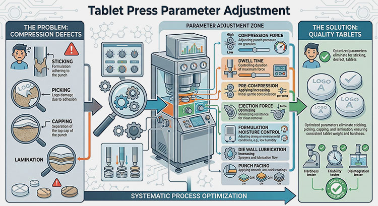 Tablet press parameter adjustment