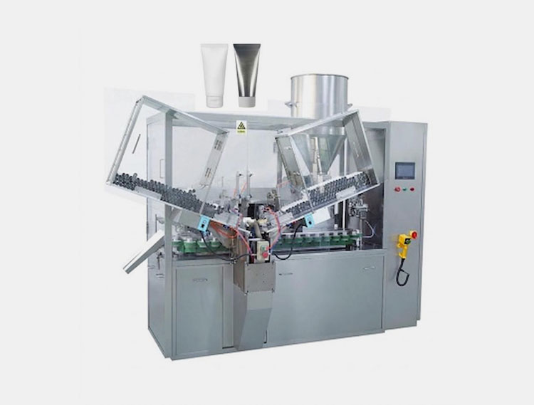 Tube filling machine handling plastic