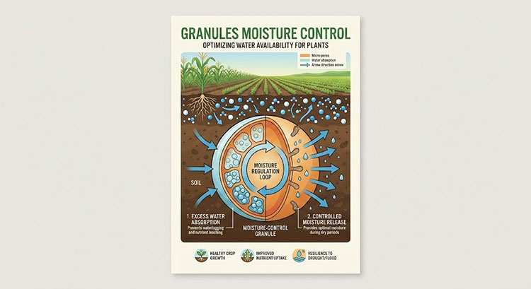 Uniform granules close up