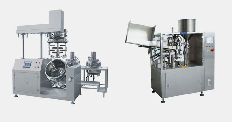 Vacuum emulsifier and tube filling machine