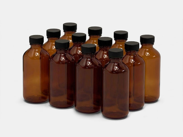 Amber glass bottle handling
