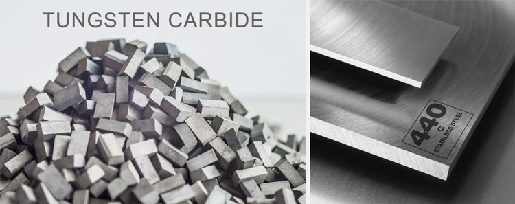 Tungsten carbide and 440C stainless steel