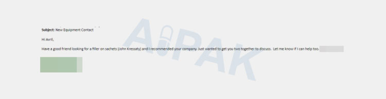 New customer introduced by US client