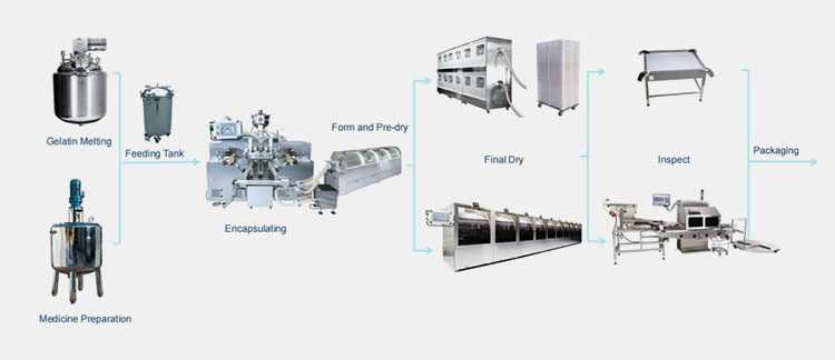 Softgel production process