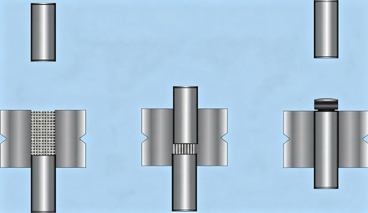 Three stages of tablet compression